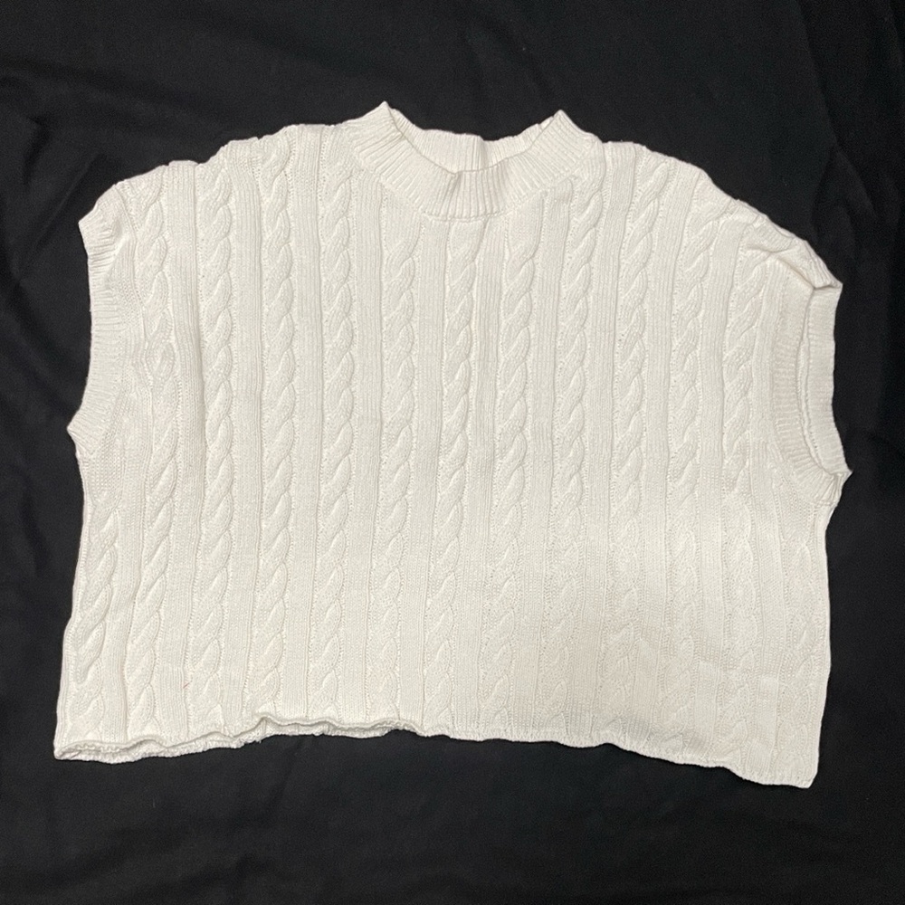 Olivaceous Cable Knit Sweater Vest